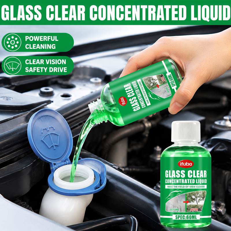 Glass Cleaner Streak - IFUBO ウィンドシールドクリーナー 60ML 車用ガラス洗浄濃縮液 水垢除去 ウィンドスクリーンウォッシャー液添加剤