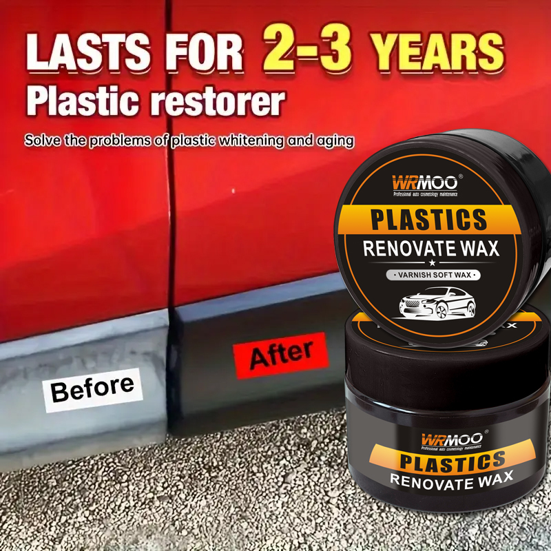 Trim Restorer Plastic - 高性能プラスチック修復剤 - 車用セラミックコーティングキット、2～3年持続！ 色あせたトリムやゴムを復元し、深い黒の輝きを再び。