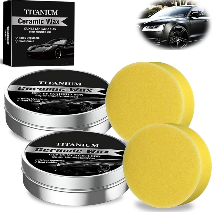 Car Wax Ceramic Coating - チタンセラミックワックスカーコーティング研磨クリームセット自動車傷修復除去剤ペースト保護ポリッシュ車両塗装ケア