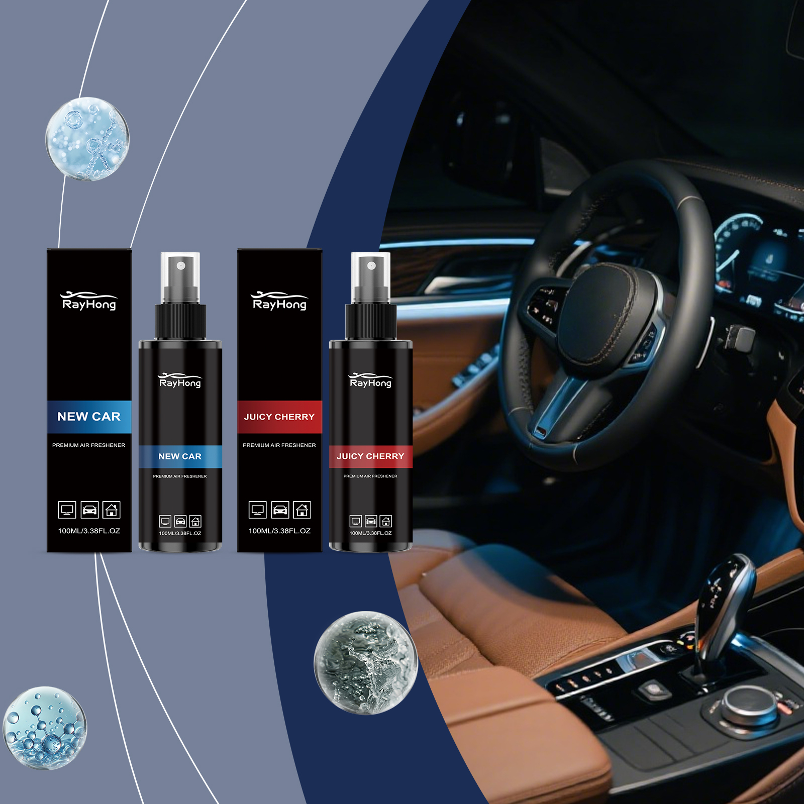 Odor Eliminator Car - 車用芳香剤 消臭スプレー 長持ちする車内消臭剤 天然携帯用空気清浄フレグランスリフレッシャー