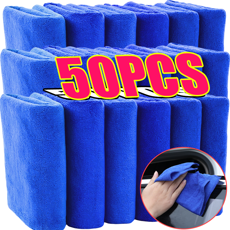 Microfiber Towel Detailing - 50/5 個マイクロファイバータオル洗車乾燥布タオル家庭用クリーニングクロス自動車ディテール研磨布ホームクリーンツール