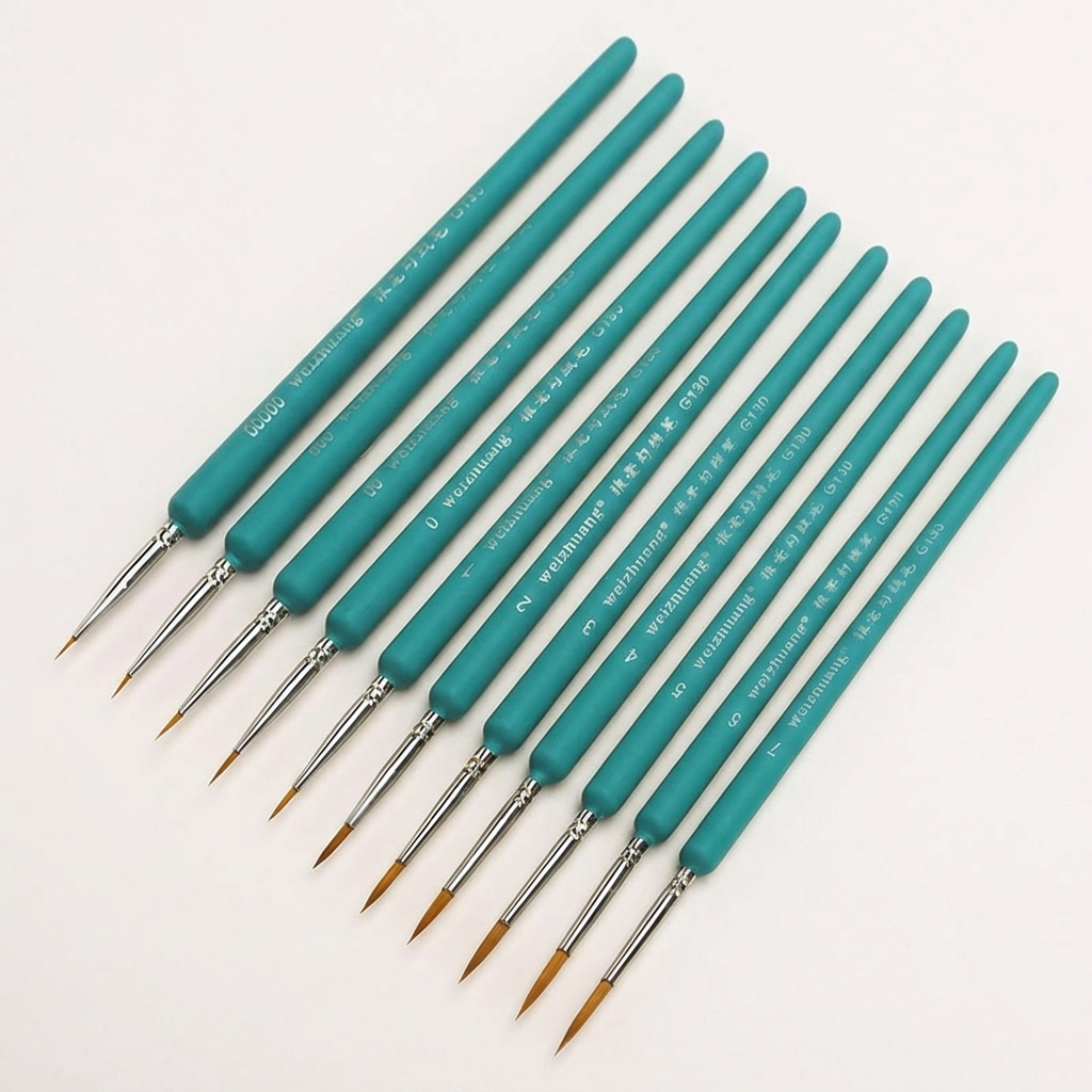 Detailing Brush Set - 11 個ミニチュアペイントブラシセットプロフェッショナルナイロンフックラインペン詳細ライナー描画ツールアクリル水彩画用