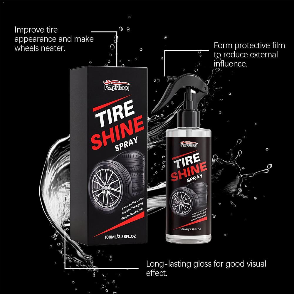 Tire Shine Spray Sealant - タイヤグロス タイヤコーティングスプレー 疎水性シーラントワックス 車輪用 自動車ケア 再黒光沢
