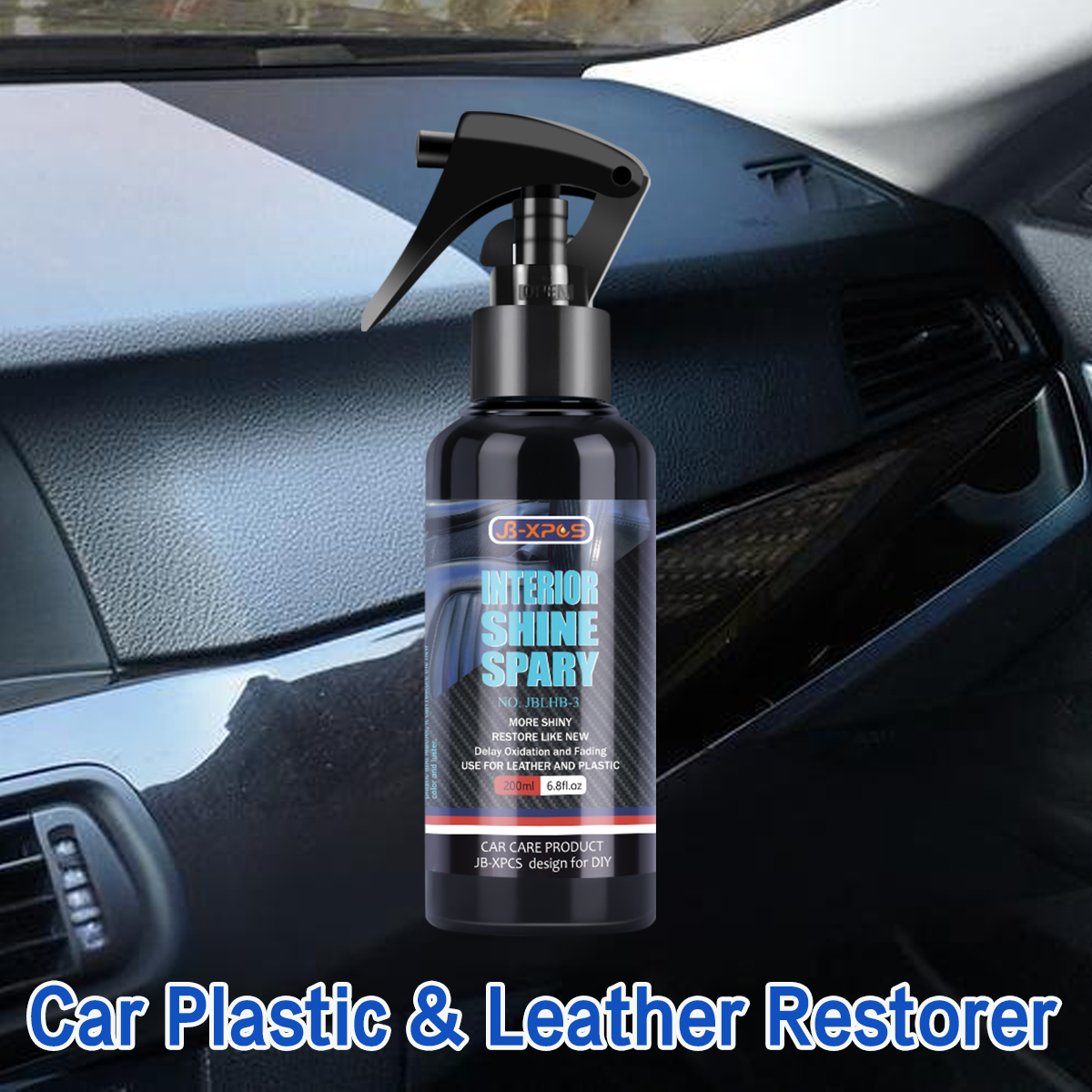 Leather Cleaner Interior - 車のプラスチック&レザー修復剤 インテリアクリーナースプレー もっと輝きを出す ブラックに戻る 自動車磨き・補修コーティング リノベーター