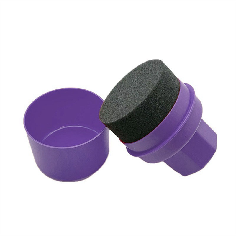 Wax Applicator Pad - 車用ワックス塗布パッド、蓋付きワックススポンジ、湾曲形状、簡単ワックス塗布、タイヤスポンジ、タイヤクリーニングツール、ディテーリングブラシ