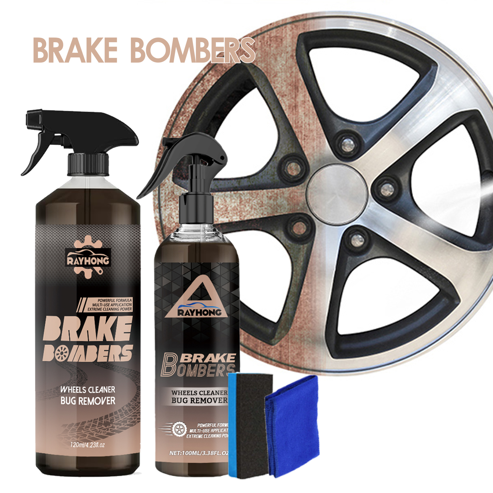 Wheel Cleaner Alloy - 車輪＆タイヤクリーナー - ブレーキダスト汚れ除去剤 - 車/トラック/SUV用合金リムクリーナー -