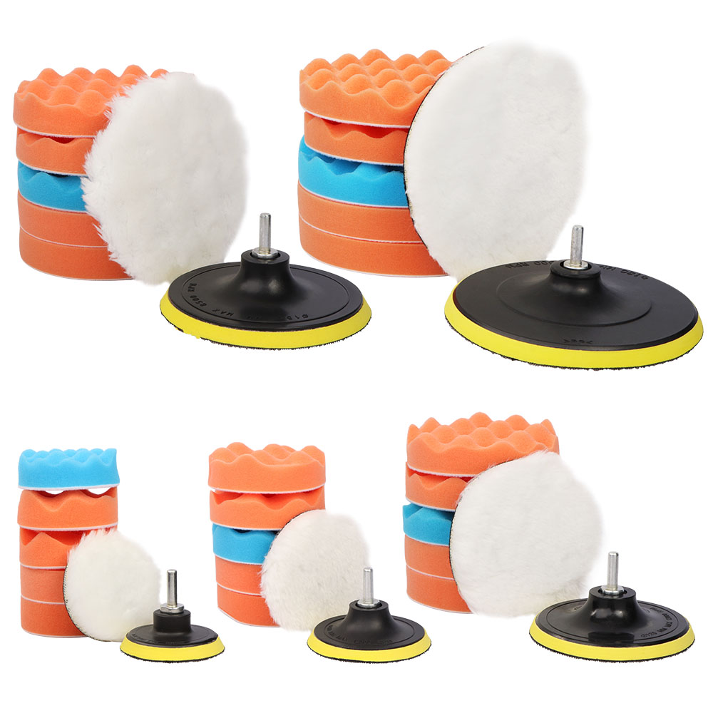 Polish Pad Set Buffer - 自動車研磨パッドキット、車のポリッシャードリルアダプター、m10、m14電動工具アクセサリー、3 