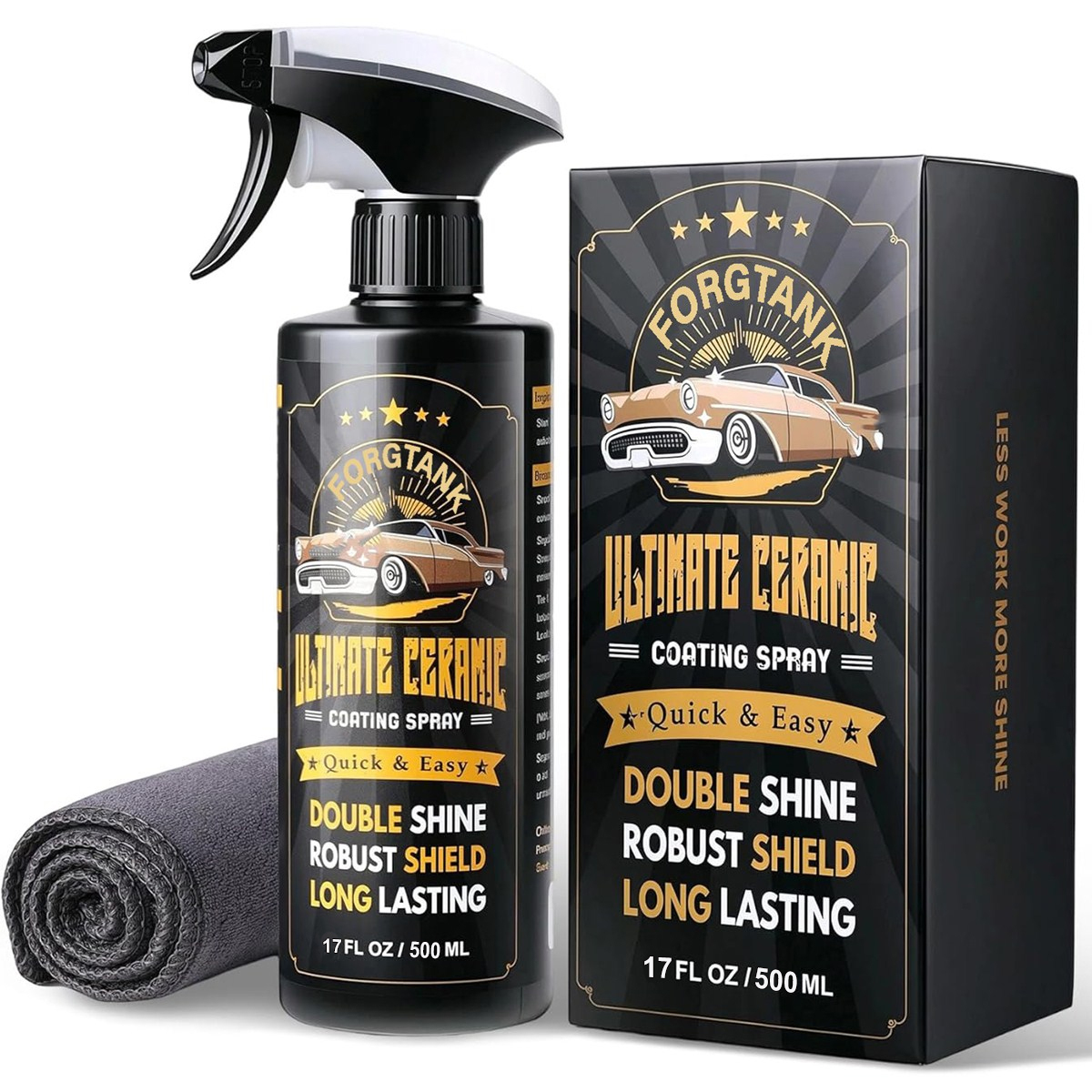 Car Wax Ceramic Coating - 車用セラミックコーティング、比類のない輝き、カーワックスコーティングスプレー、クイックディテイラー、スプレーワックス、50回以上の洗車可能、車用ペイントシーラント