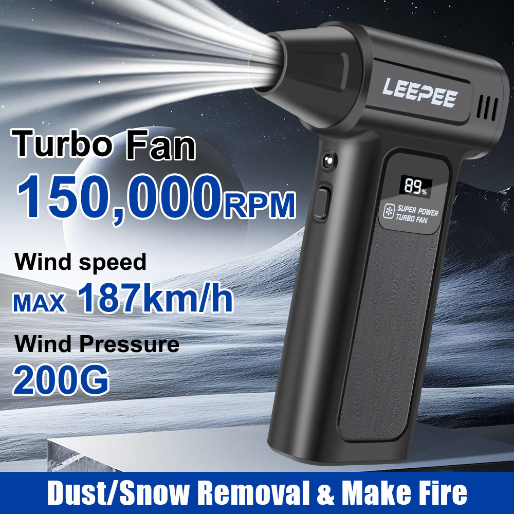Dryer Car Blower - ポータブル電動エアダスター 2025新型車用ファン 強力ヘアドライヤー ターボブロワー 4段階調整 車用アクセサリー