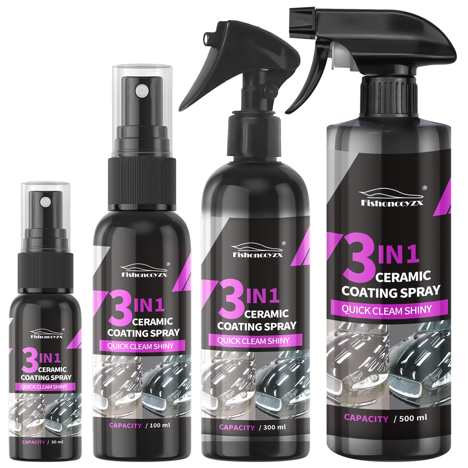 Car Wax Ceramic Coating - 3 in 1 車用セラミック液体コーティングスプレー ナノクリスタル疎水層研磨剤 高光沢塗装保護ワックス
