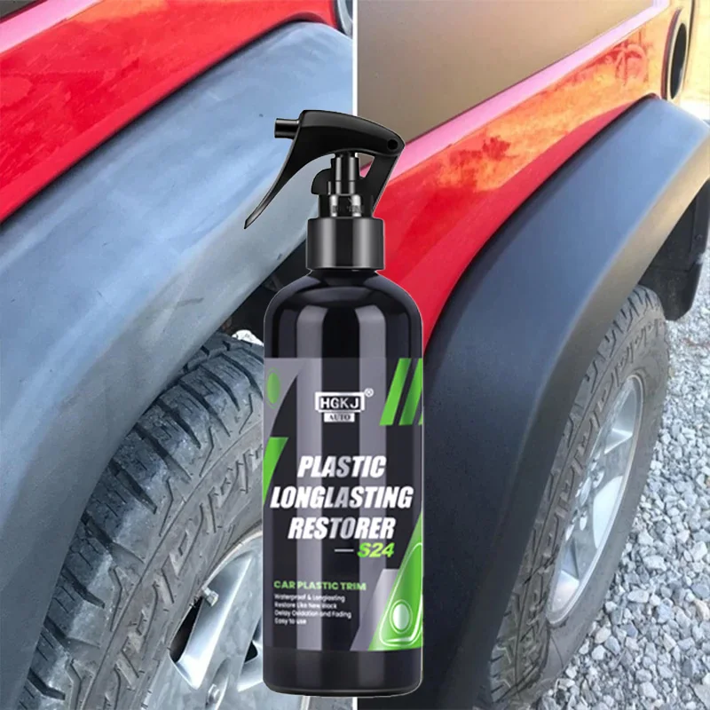 Trim Restorer Plastic - Hgkj S24-Plastic復元活性剤、長持ちするコーティング、車のゴム、きれいな再生、黒の輝き、プラスチックのリノベーター