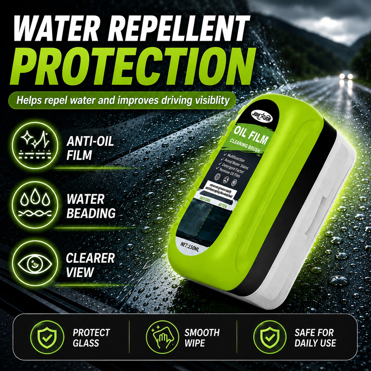 Car Cleaning Brush - 車のエンジン油膜洗浄ブラシ、フロントガラスの雨や霧よけ、コーティング除去剤、自動車用品