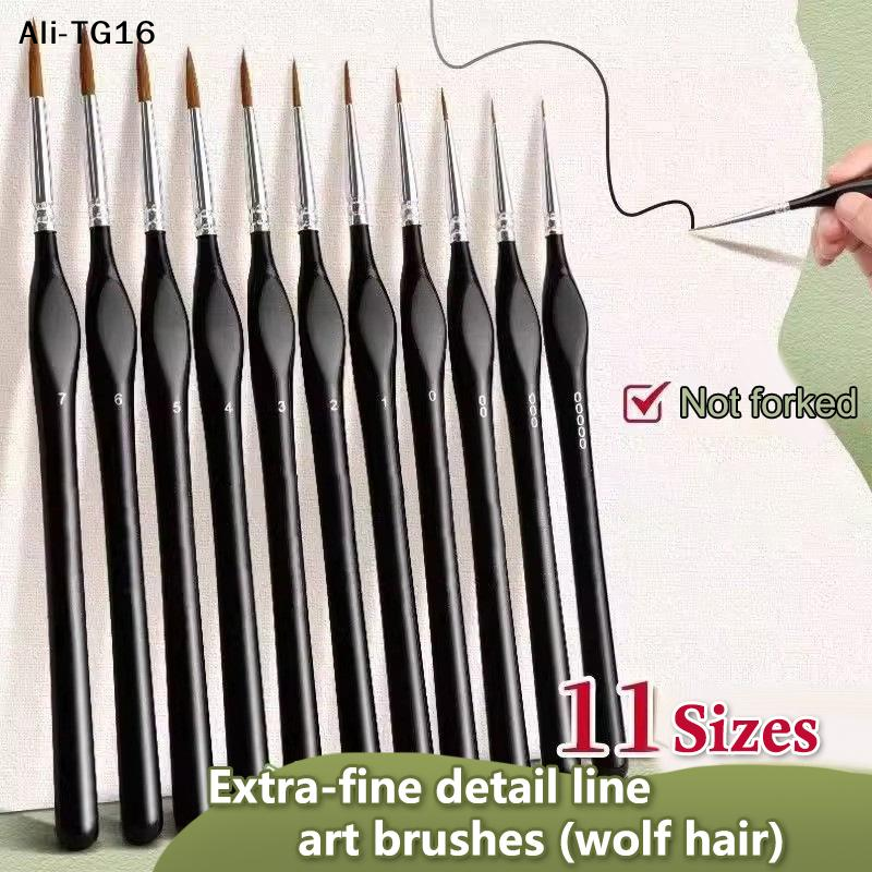 Detailing Brush Set - 【B11】11本入りミニチュアディテールペイントブラシセット ナイロン毛ライナーブラシ ミニチュアペイントブラシ 小さな絵画用ブラシ アート用