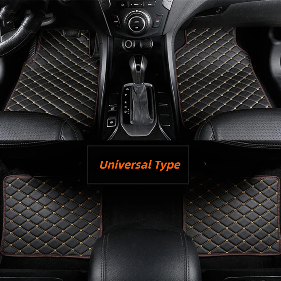 Leather Cleaner Interior - 4枚組 PUレザー ブラック 車用フロアマットセット 防水 フロント/リア