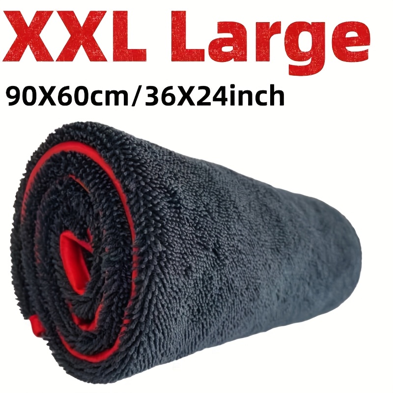 Microfiber Towel Detailing - 超吸収性カータオルXXL特大マイクロファイバー乾燥タオル - 超吸収性厚手技術とツイストリングデザイン