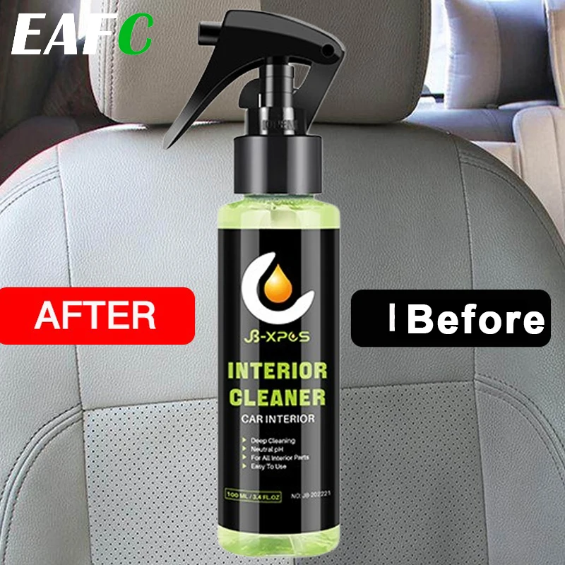 Seat Cleaner Fabric - EAFC 50 ミリリットル/100 ミリリットル車の泡クリーナー中性 PH 革織物シート除染車内クリーナースプレーツール