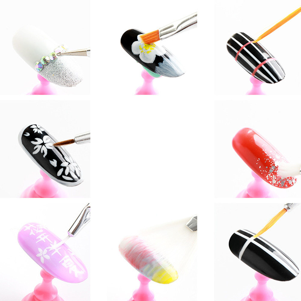 Detailing Brush Set - 20本入りネイルアートペンブラシセット シリコンライナーキット 細部塗装用ネイルペイントツール マニキュアブラシ 家庭用/業務用