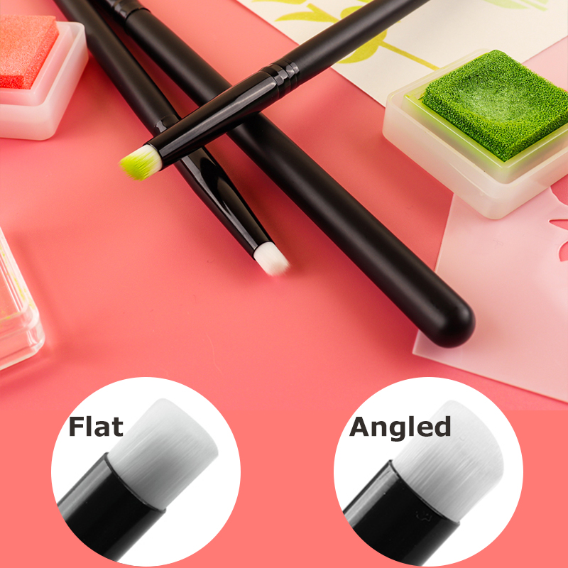 Detailing Brush Set - 3 ピース/セットフラット/角度付き詳細なブレンディングブラシセット細かい詳細なエリア用水墨画複雑なステンシルカード作成 2022