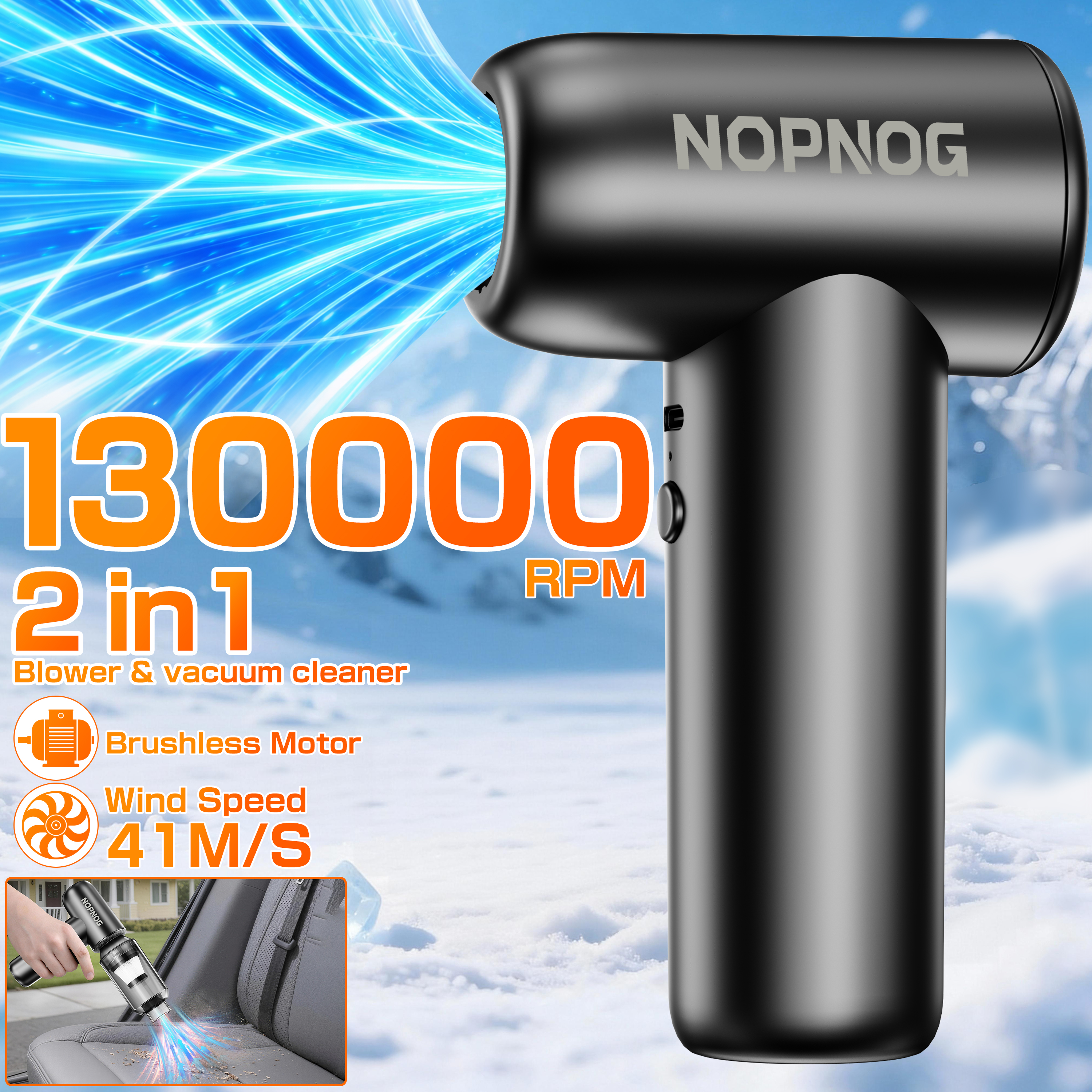 Dryer Car Blower - 車用掃除機ブロワーターボファン強力ジェットファンクリーニングブローツールサマーヘアドライヤー家庭用電動エアダスターオートアクセサリーダストコレクター屋外ポータブル