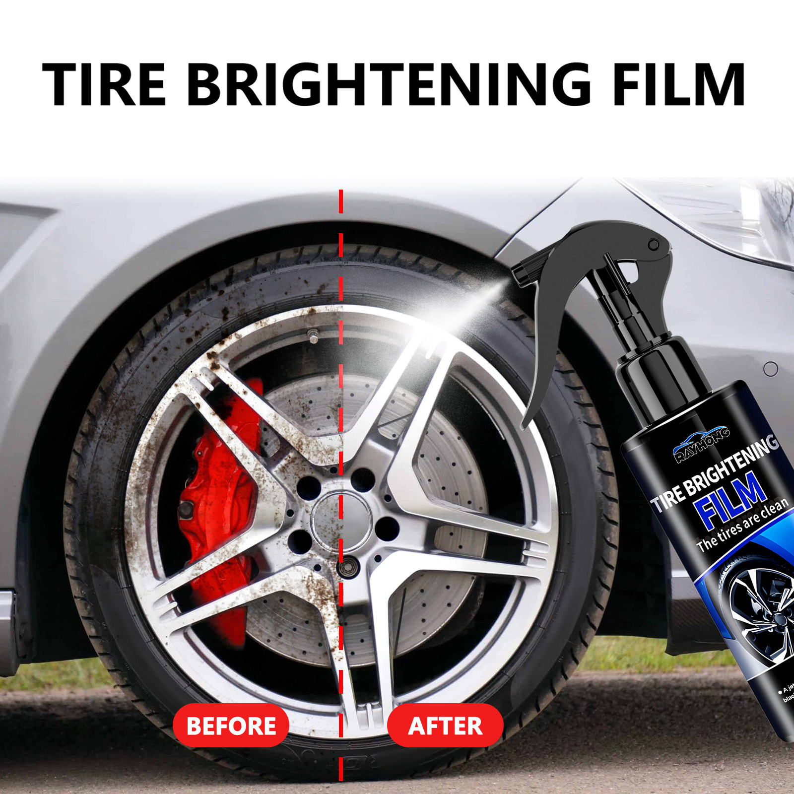 Tire Shine Spray Sealant - 車のタイヤ光沢コーティングスプレーセラミックタイヤ高光沢疎水性シーラントワックスオートケア再黒タイヤ修復剤100ml