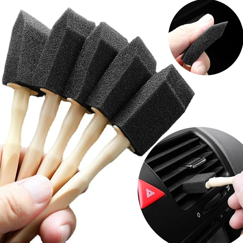 Dirt Brush Interior - 使い捨てスポンジディテールクリーニングブラシ多機能車内クリーナーツールエアコン吹き出し口ダッシュボードの塵や汚れ除去用