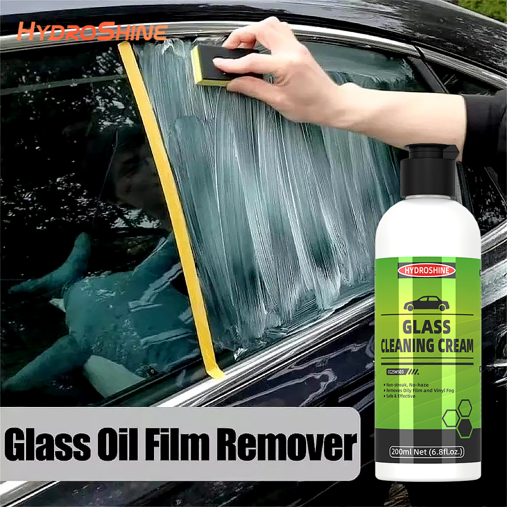 Glass Cleaner Streak - ハイドロシャイン 車用ガラス油膜除去クリーム フロントガラスクリーナー 水垢除去クリームペースト 自動車油汚れ除去