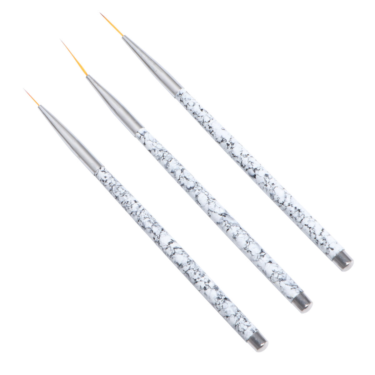 Detailing Brush Set - 3本セット ネイルアートライナーブラシセット ナイロン毛 先細チップ 11mm 15mm