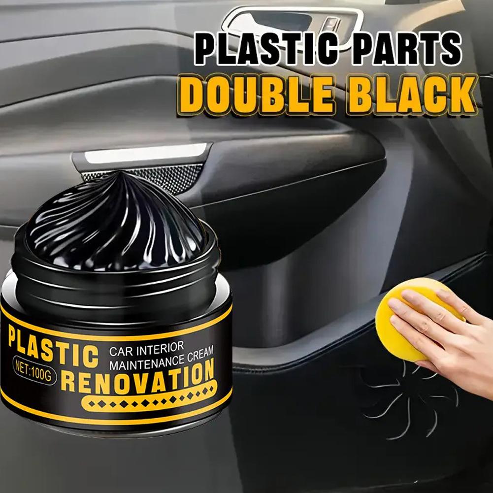 Leather Cleaner Interior - プラスチックコーティング修復ペースト 長持ちする黒光沢＆ホワイトニング 車内革の色直しバーム 車内クリーナー