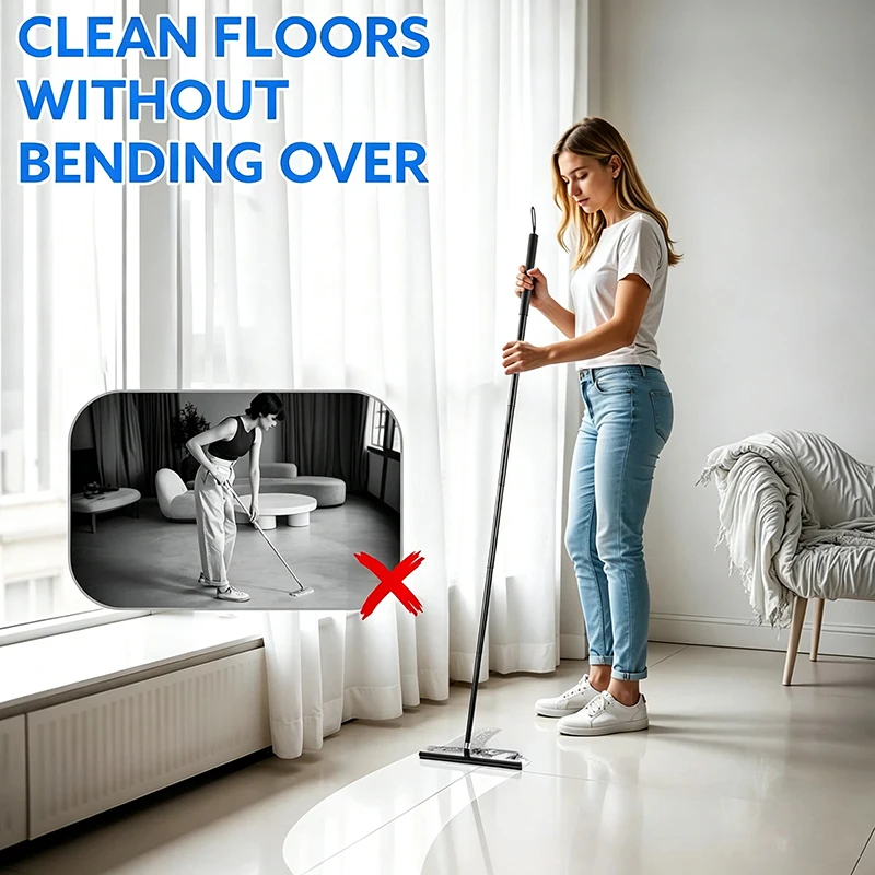 伸縮式ロングハンドル窓用スクイジー、線を引かないシリコンガラ - Glass Cleaner Streak のレビューと価格