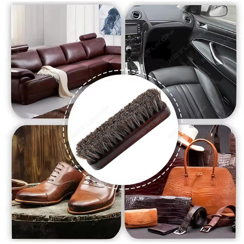 プレミアム馬毛靴ブラシ革磨きクリーニング車内家具バッグ効果的 - Dirt Brush Interior のレビューと価格