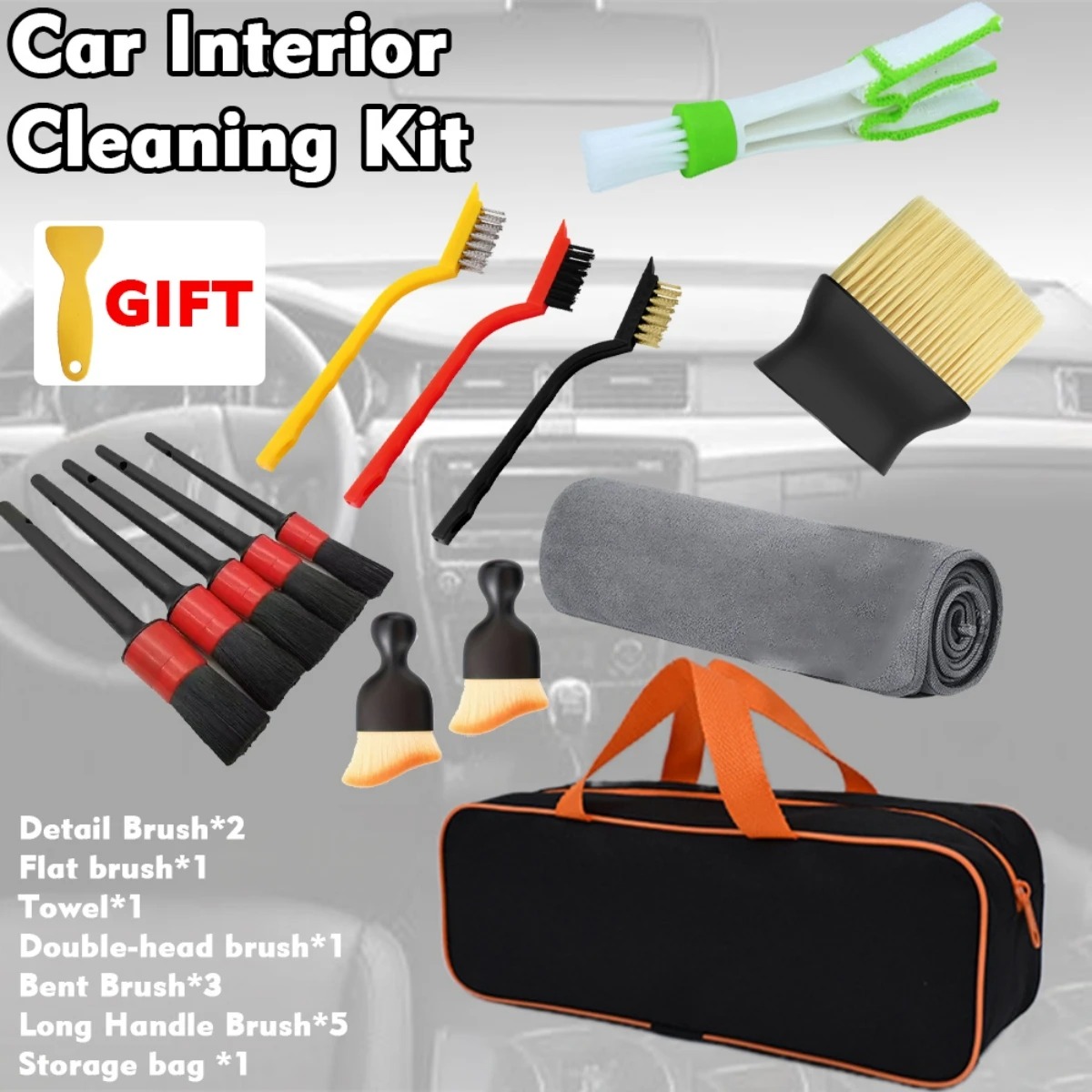 1～15個入り 車内清掃用ブラシキット パワースクラバー レ - Dirt Brush Interior のレビューと価格