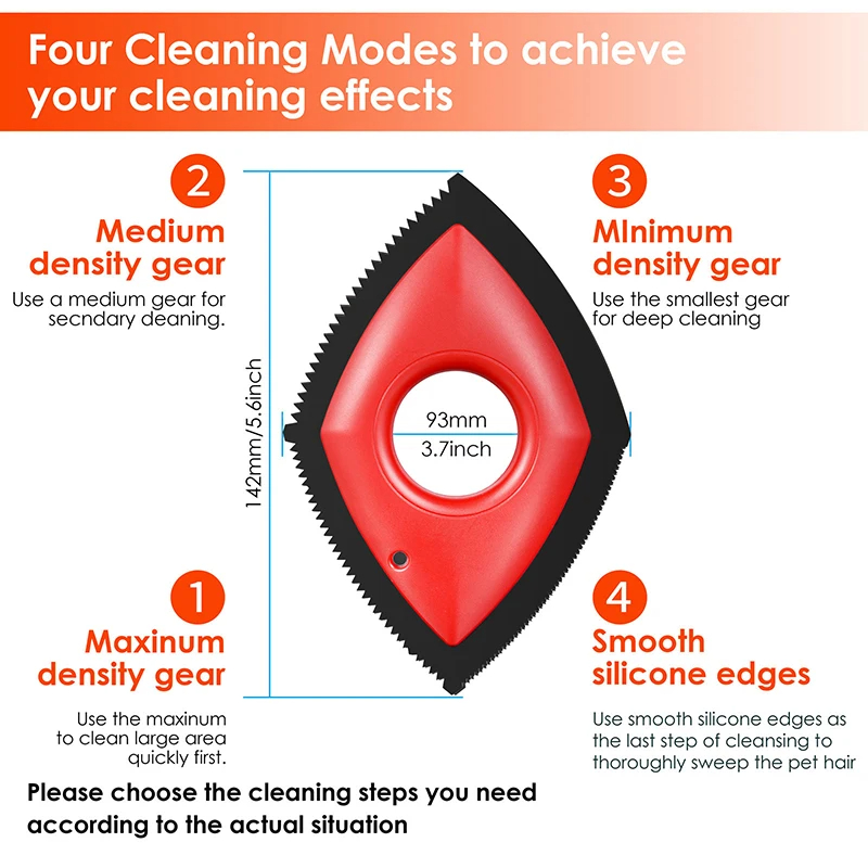 4 モードペットの毛リムーバーコームブラシ犬猫の毛ディテール - Seat Cleaner Fabric のレビューと価格