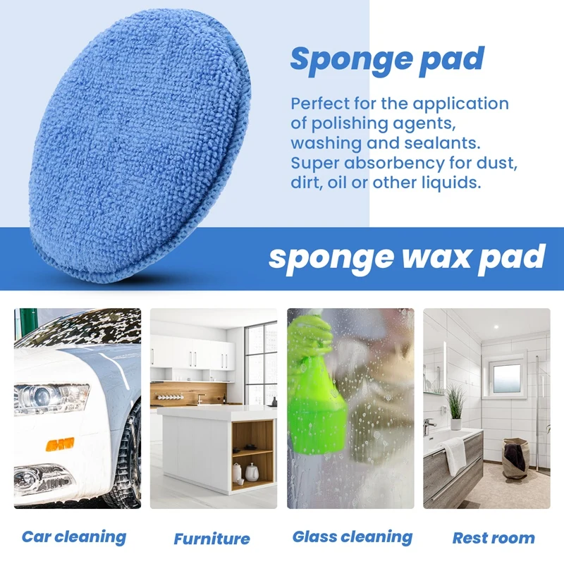 5 インチマイクロファイバーワックスアプリケーター超ソフトワ - Wax Applicator Pad のレビューと価格