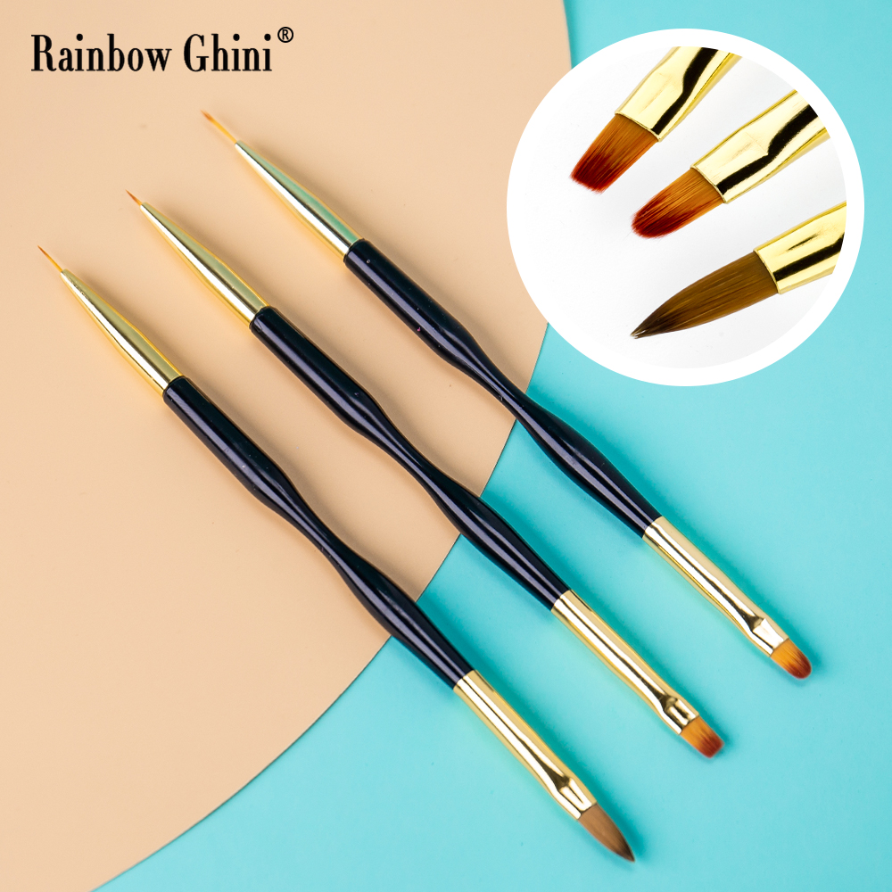 レインボーギニ 3本セット デュアルヘッドネイルアートブラシ - Detailing Brush Set のレビューと価格