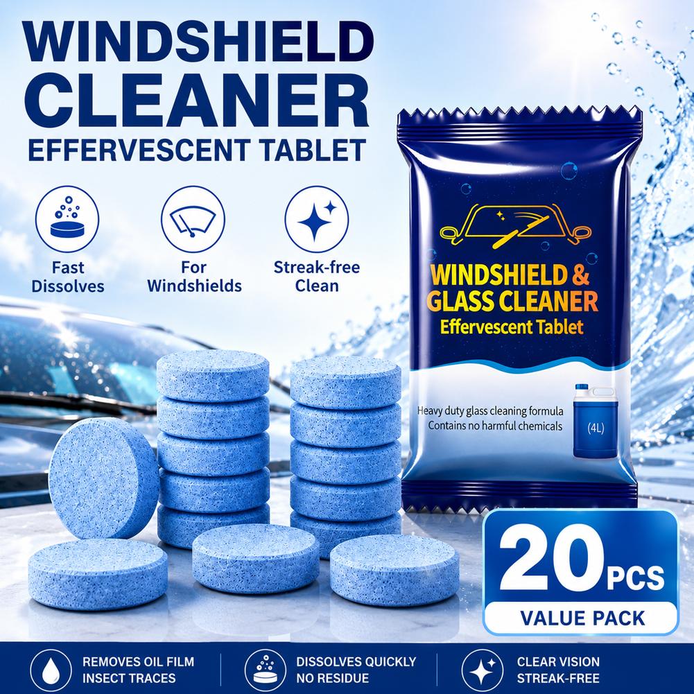 車のフロントガラス洗浄発泡錠 強力油膜除去剤 糸くずの出ない - Glass Cleaner Streak のレビューと価格