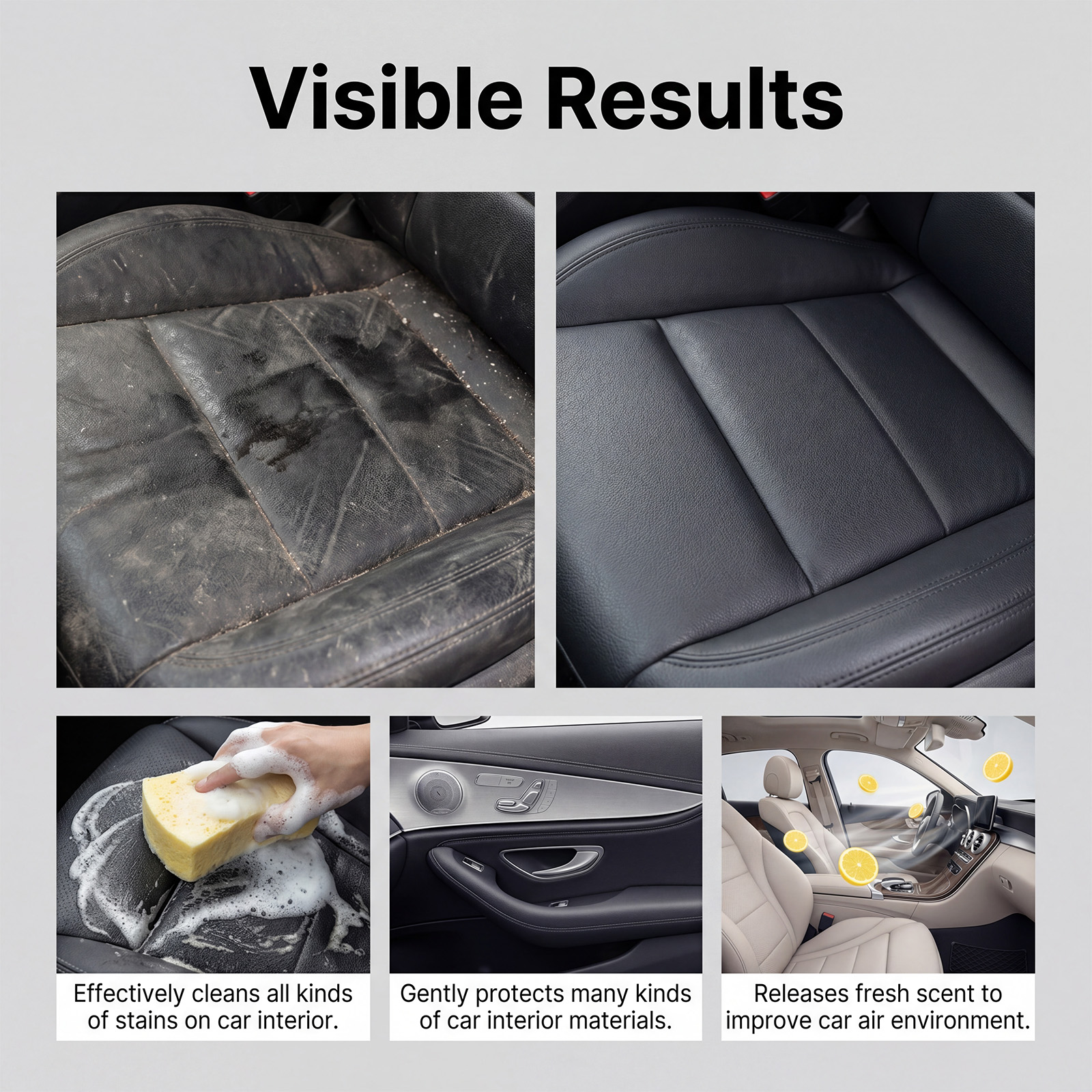フォームクリーナー 多目的自動車内装用 洗い流さないマルチ酵 - Leather Cleaner Interior のレビューと価格