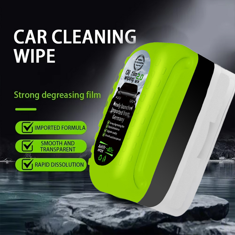 非毒性車ガラス油膜除去キット強力なフロントガラスクリーナース - Car Cleaning Brush のレビューと価格