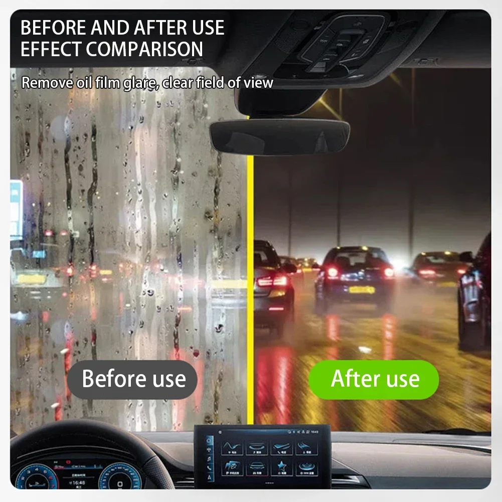 非毒性車ガラス油膜除去キット強力なフロントガラスクリーナース - Car Cleaning Brush のレビューと価格