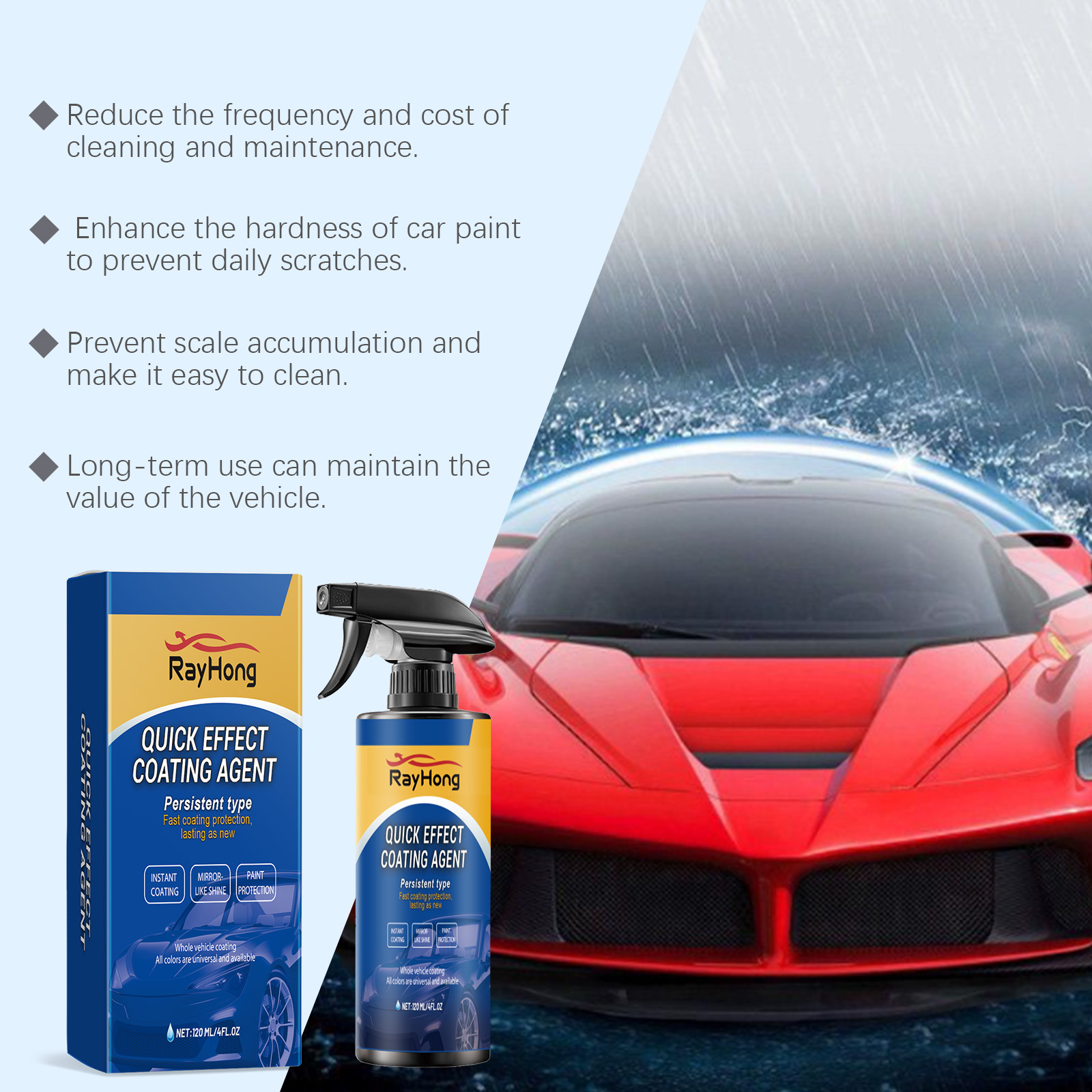 車用セラミックコーティングスプレー クイックナノ疎水性ペイン - Car Wax Ceramic Coating のレビューと価格