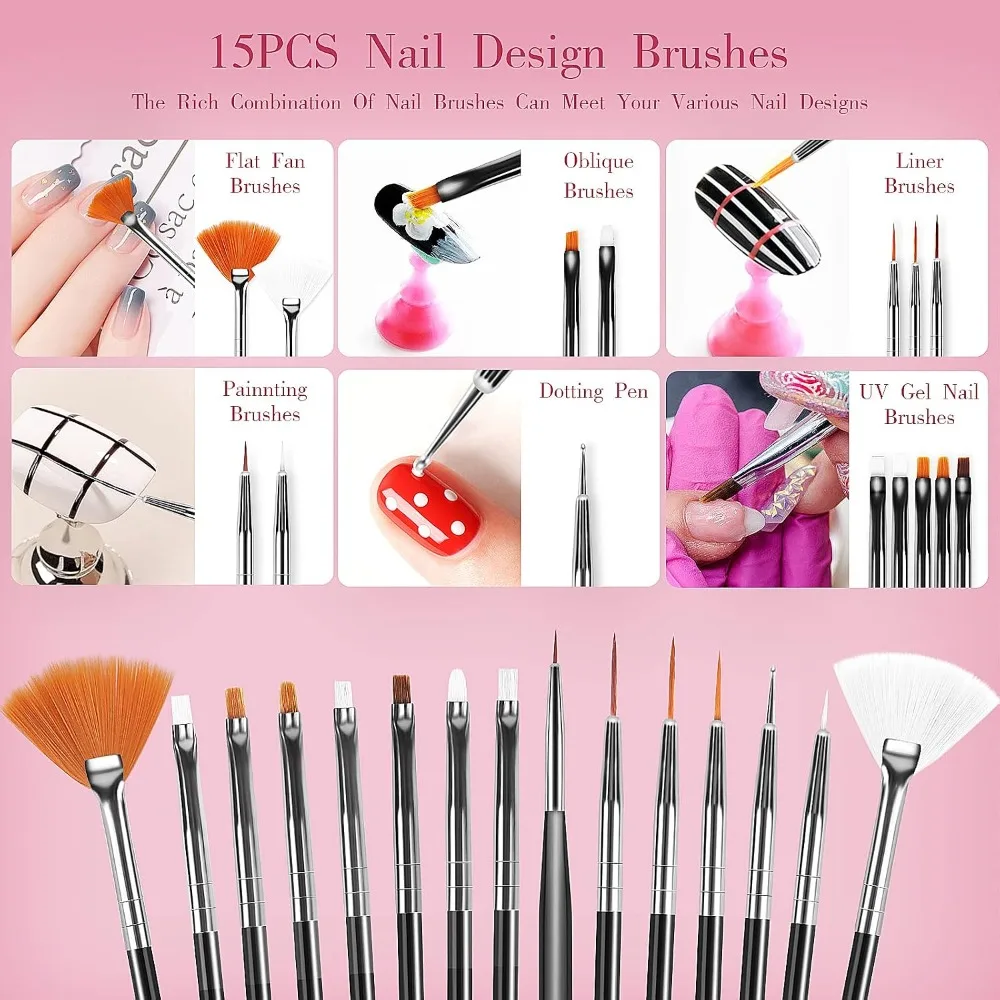 32本入りネイルアートブラシ、アクリルブラシ、初心者向けライ - Detailing Brush Set のレビューと価格
