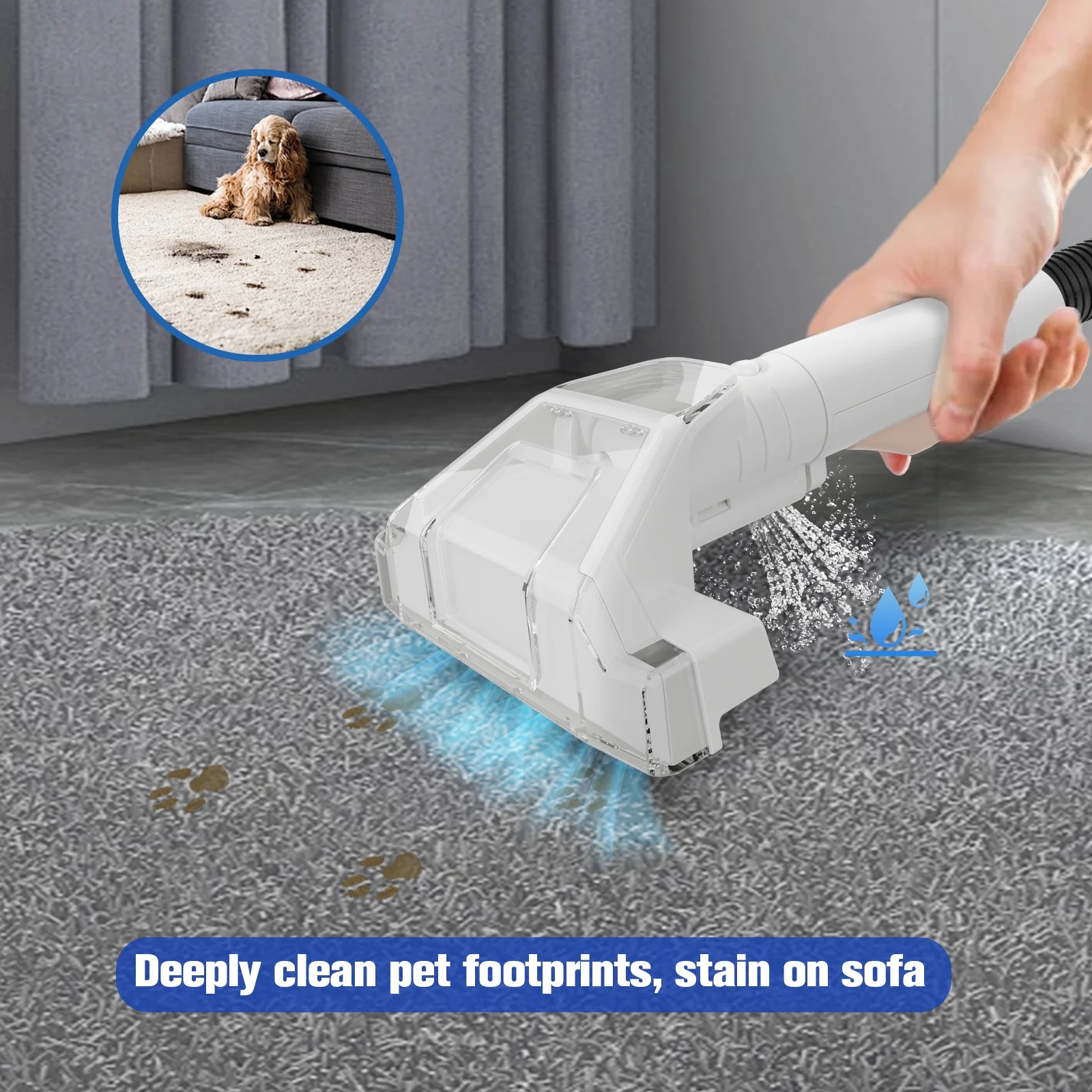 最新のポータブル家電 電動汚れ落とし ハンドヘルドカーペット - Seat Cleaner Fabric のレビューと価格