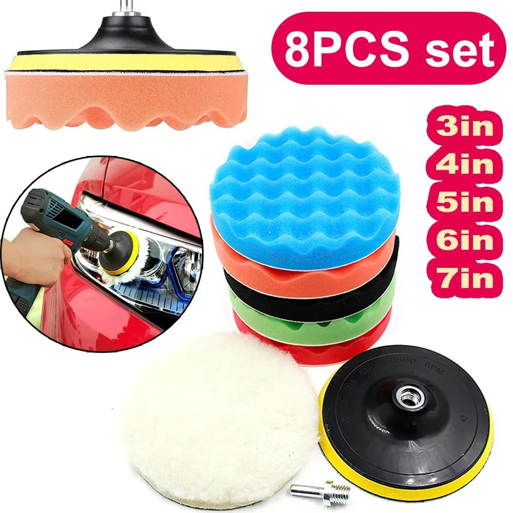 8個入り 車磨きパッドキット 3/4/5/6/7インチ フォ - Polish Pad Set Buffer のレビューと価格
