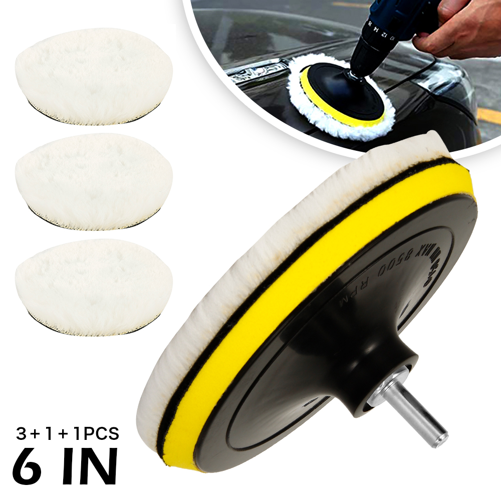 5個セット 車磨きパッド 6インチ ウールバフ研磨パッドキッ - Polish Pad Set Buffer のレビューと価格