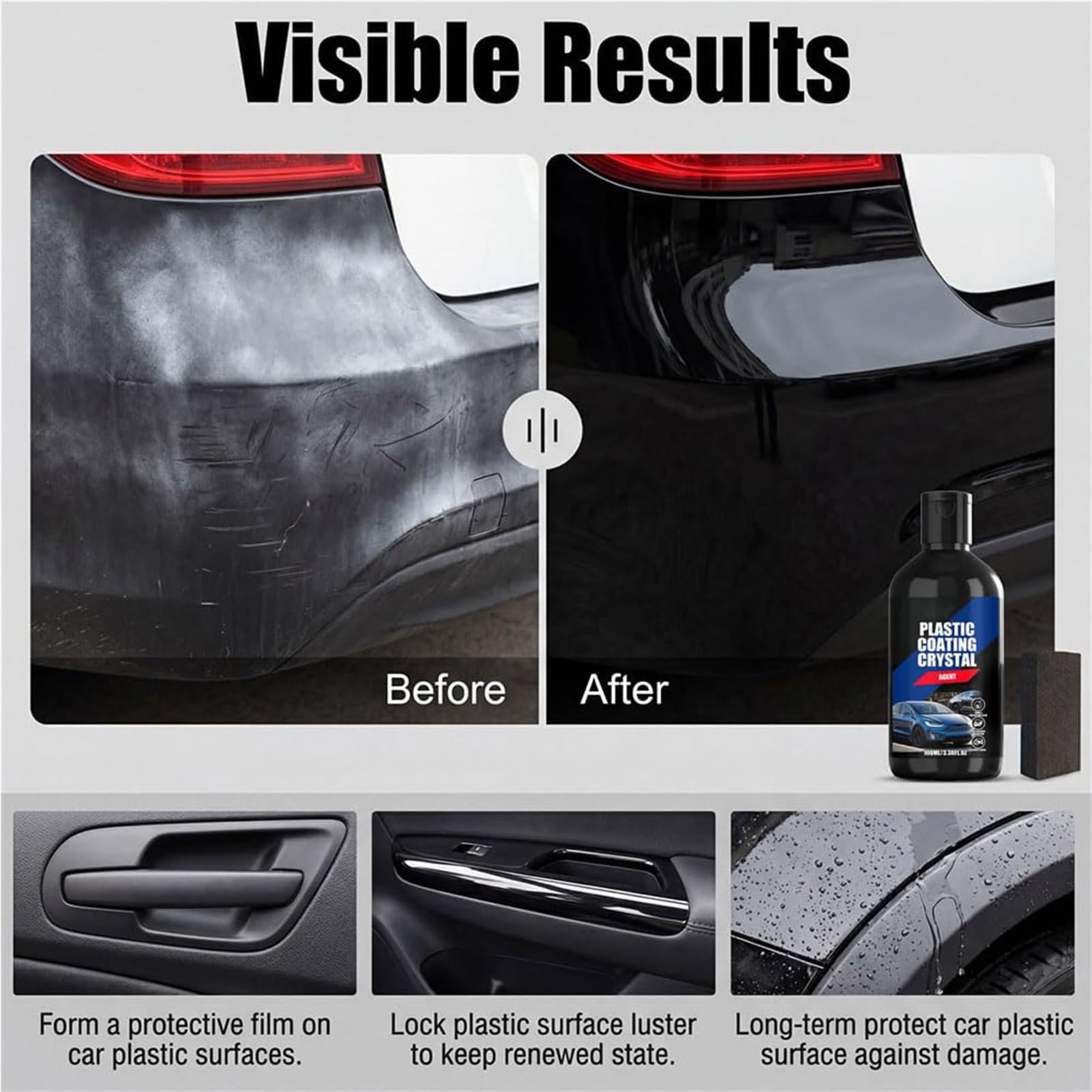 車用ブラックトリム修復剤 100ml、内装外装プラスチック用 - Trim Restorer Plastic のレビューと価格