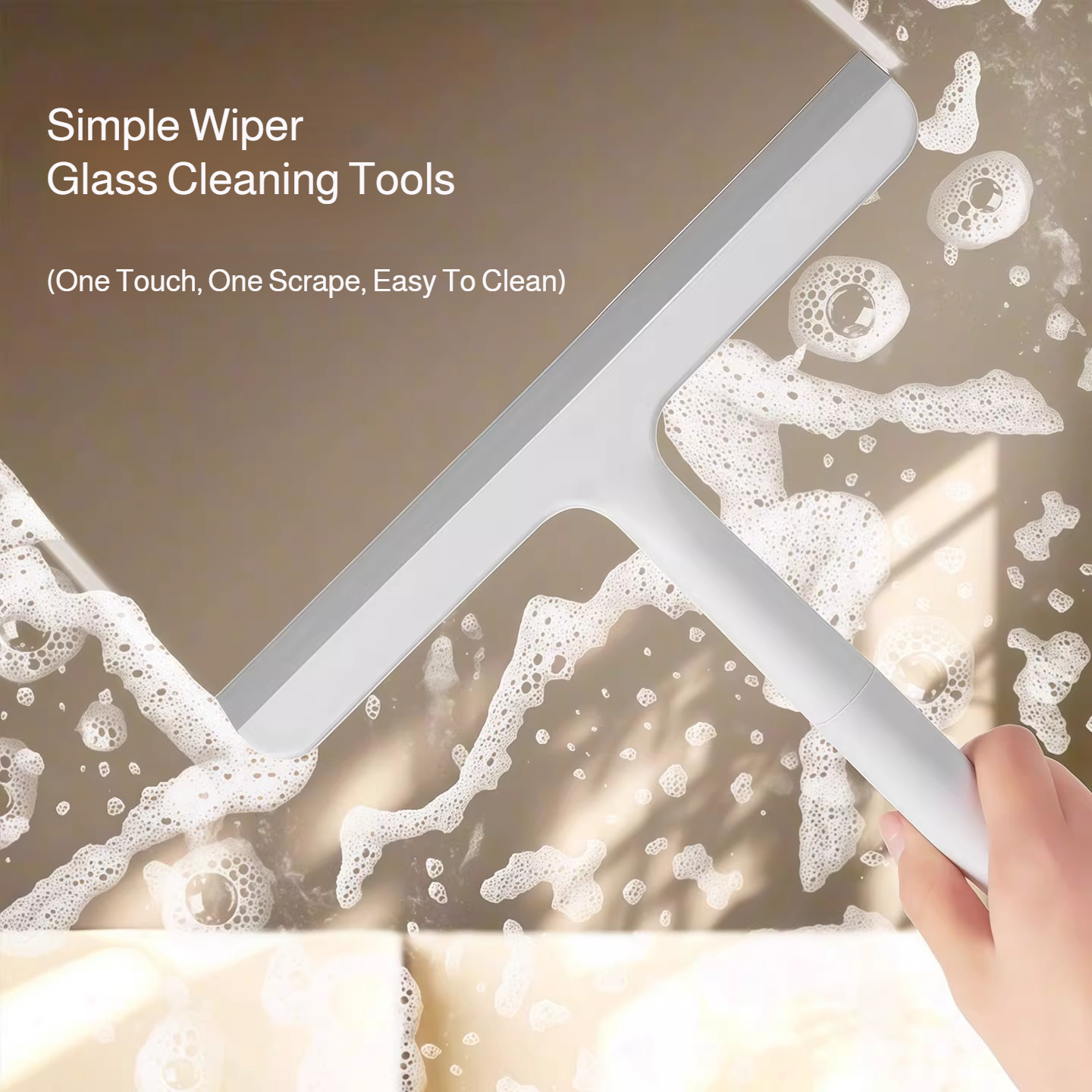 シリコン製スクイジー、プラスチックハンドル、二重刃、線引きな - Glass Cleaner Streak のレビューと価格
