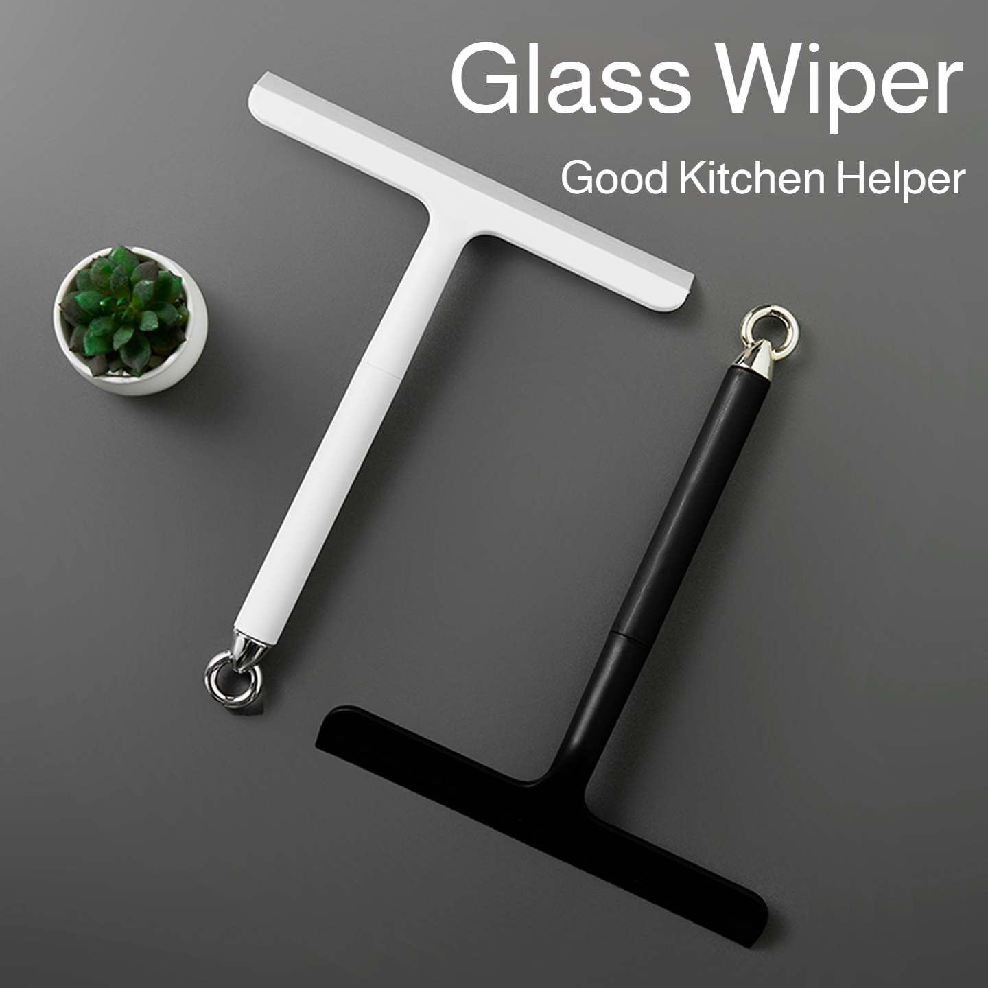 シリコン製スクイジー、プラスチックハンドル、二重刃、線引きな - Glass Cleaner Streak のレビューと価格