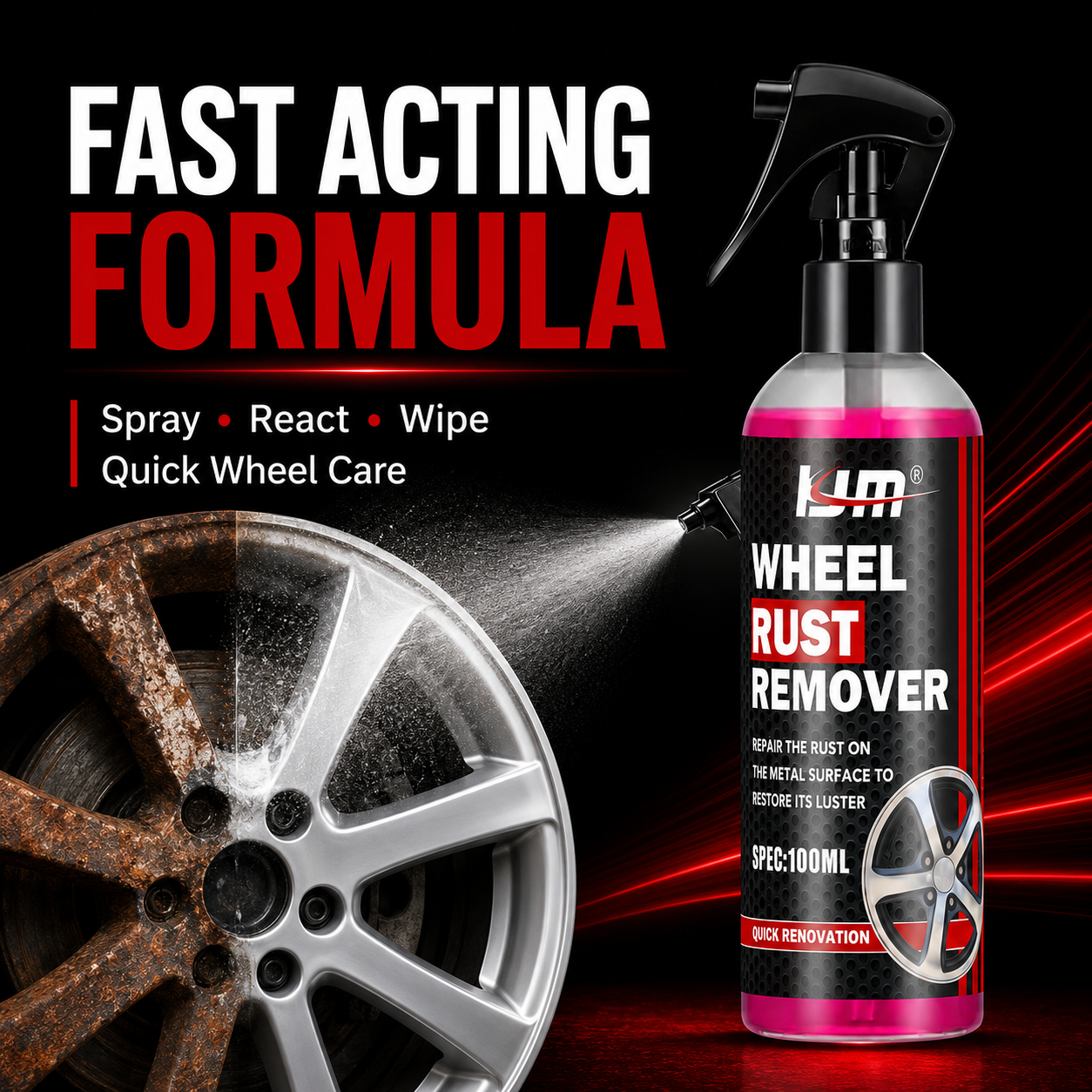 KJMホイールクリーナー 車のリム用 ブレーキダスト 鉄粉  - Wheel Cleaner Alloy のレビューと価格