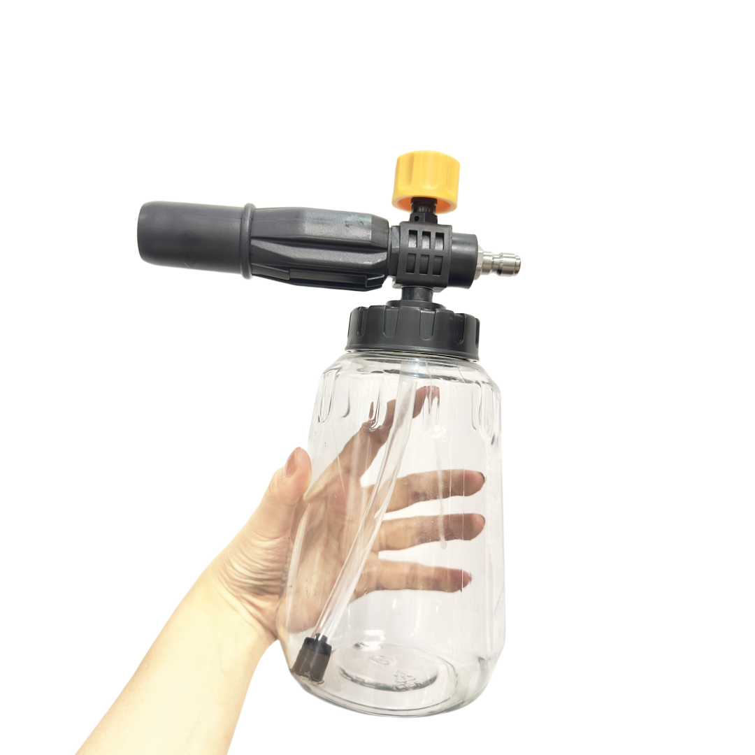 1 PC 黒と黄色の太いハンドルフォームキャノン 1000  - Foam Cannon Car Wash のレビューと価格
