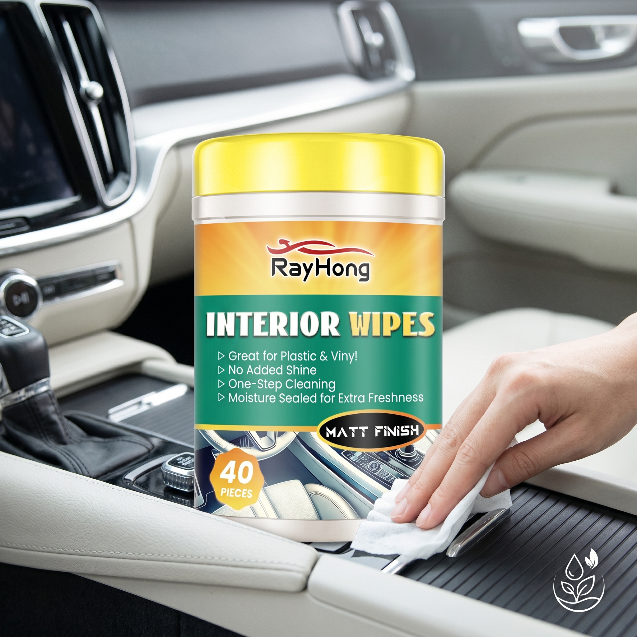 レイホン 車内光沢ワイプ 油汚れ・汚れを除去 老化跡を軽減  - Leather Cleaner Interior のレビューと価格