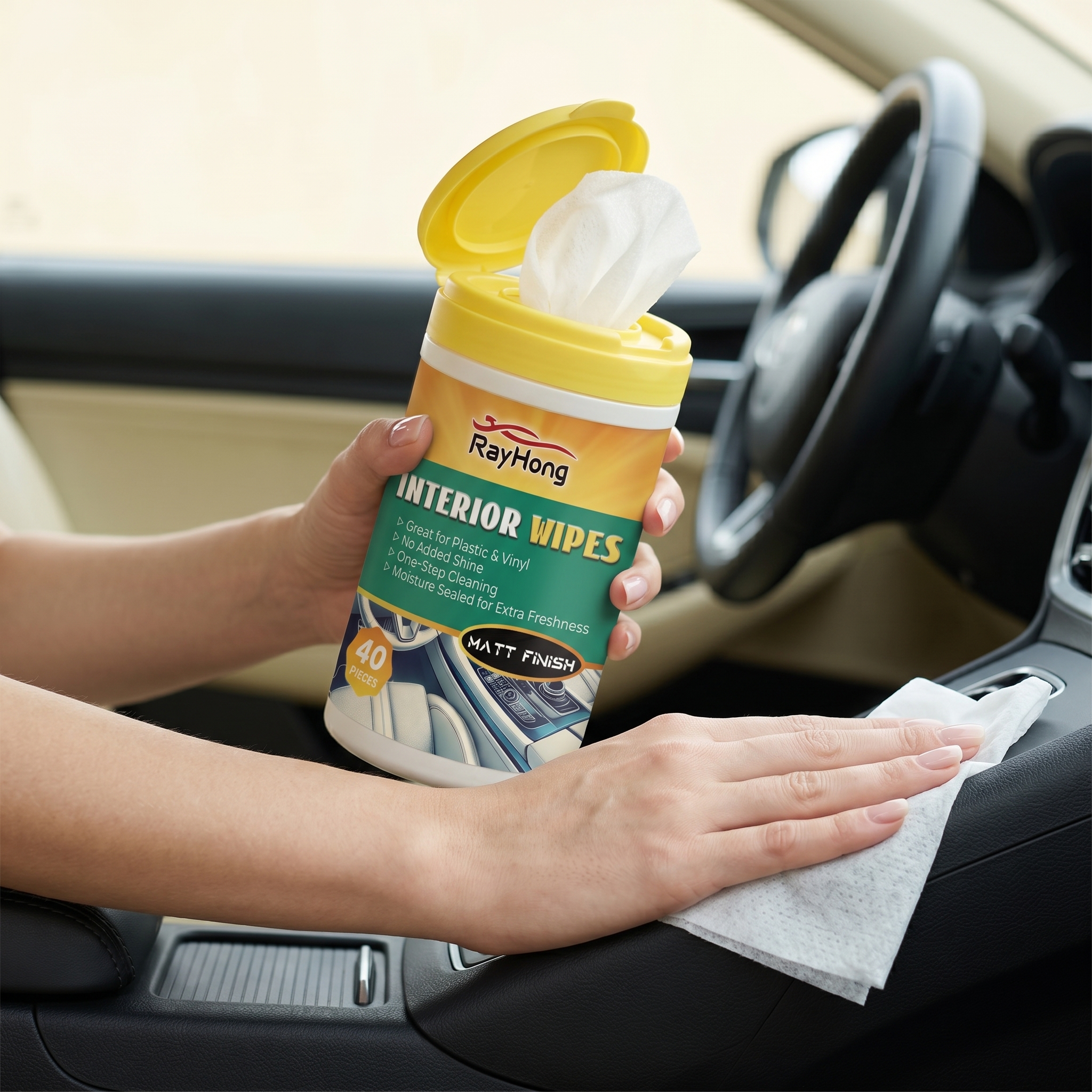 レイホン 車内光沢ワイプ 油汚れ・汚れを除去 老化跡を軽減  - Leather Cleaner Interior のレビューと価格